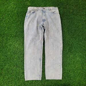 Vintage LEVIS 506 Baggy Jeans 33x30 Light Acid Wash Stonewash USA Made